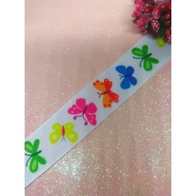 Репсовая лента с рисунком 2,5 см, цена за 1 м